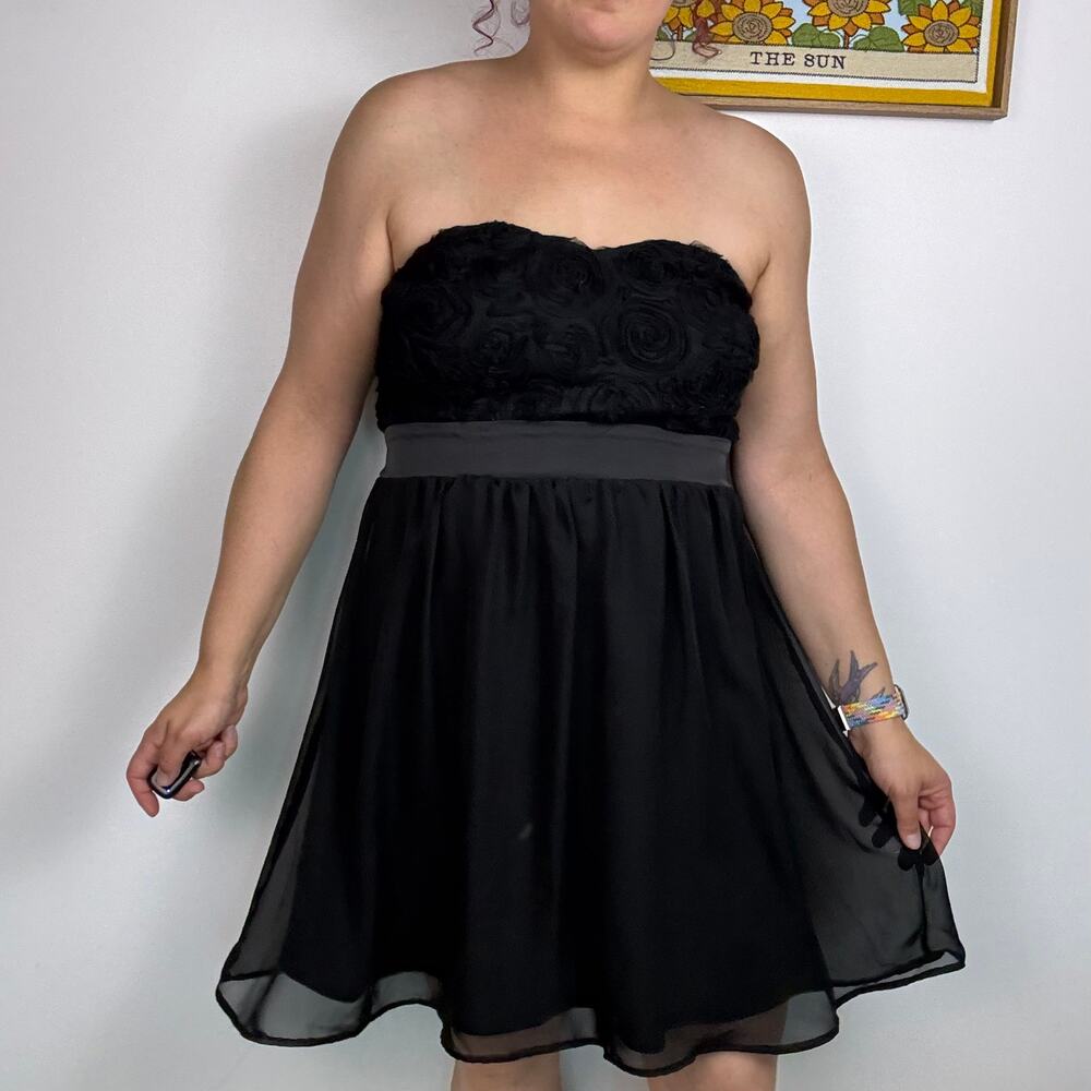Forever 21 plus size strapless dress black  size 1X